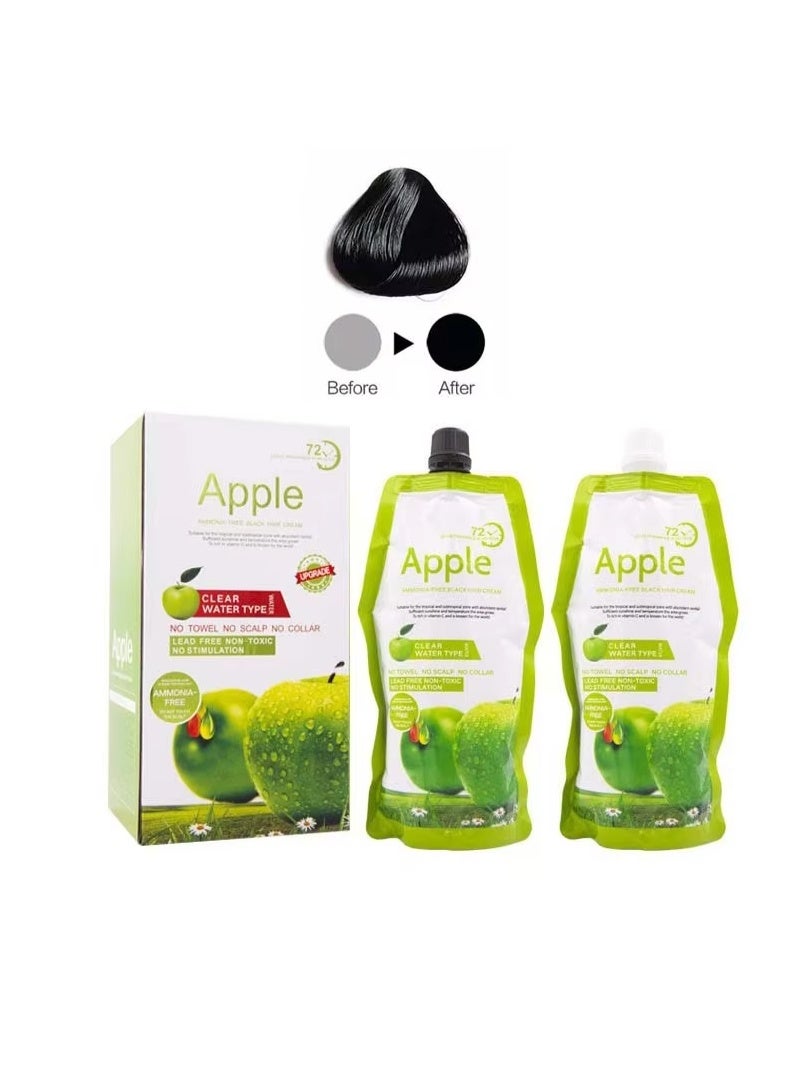 ابل  كريم صبغة شعر أسود خالي من الأمونيا برائحة التفاح، 1000 مل - Image 2